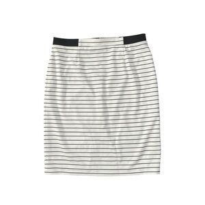 Nwt Macy’s Nine West Film Noir Stretch Pencil Skirt in Black and Ivory Stripe 14